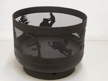 Charger l'image dans la galerie, Standard Size Carved Fire Pit - Snowmobile - Muskoka Fire Pits