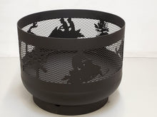 Charger l'image dans la galerie, Standard Size Carved Fire Pit - Snowmobile - Muskoka Fire Pits