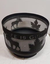 Charger l'image dans la galerie, Standard Size Carved Fire Pit - Life is Good - Muskoka Fire Pits