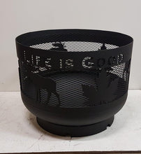 Charger l'image dans la galerie, Standard Size Carved Fire Pit - Life is Good - Muskoka Fire Pits