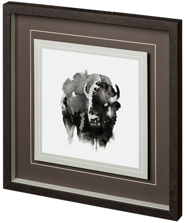 Framed Watercolor Buffalo- Artwork