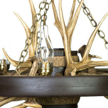 Charger l'image dans la galerie, Wagon Wheel Mule Deer Antler Chandelier - Muskoka Fire Pits