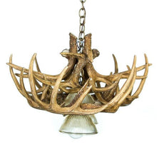 Load image into Gallery viewer, Whitetail Deer 10 Antler Chandelier with Downlights - Muskoka Fire Pits