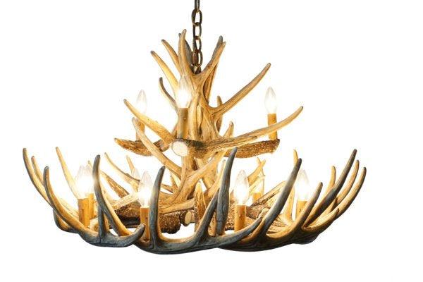 Whitetail Deer 15 Antler Chandelier - Muskoka Fire Pits