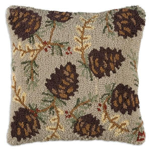 Large Pine Cones on Beige Pillow - Muskoka Fire Pits