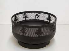 Charger l&#39;image dans la galerie, Low Profile Carved Fire Pit - Windswept Pine Trees - Muskoka Fire Pits