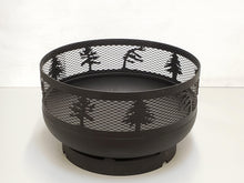 Load image into Gallery viewer, Low Profile Carved Fire Pit - Windswept Pine Trees - Muskoka Fire Pits