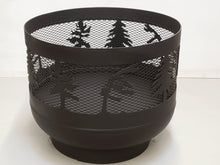 Load image into Gallery viewer, Standard Size Carved Fire Pit - Windswept Pine Trees - Muskoka Fire Pits