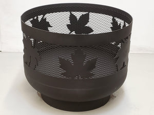 Standard Size Carved Fire Pit - Maple Leaf - Muskoka Fire Pits