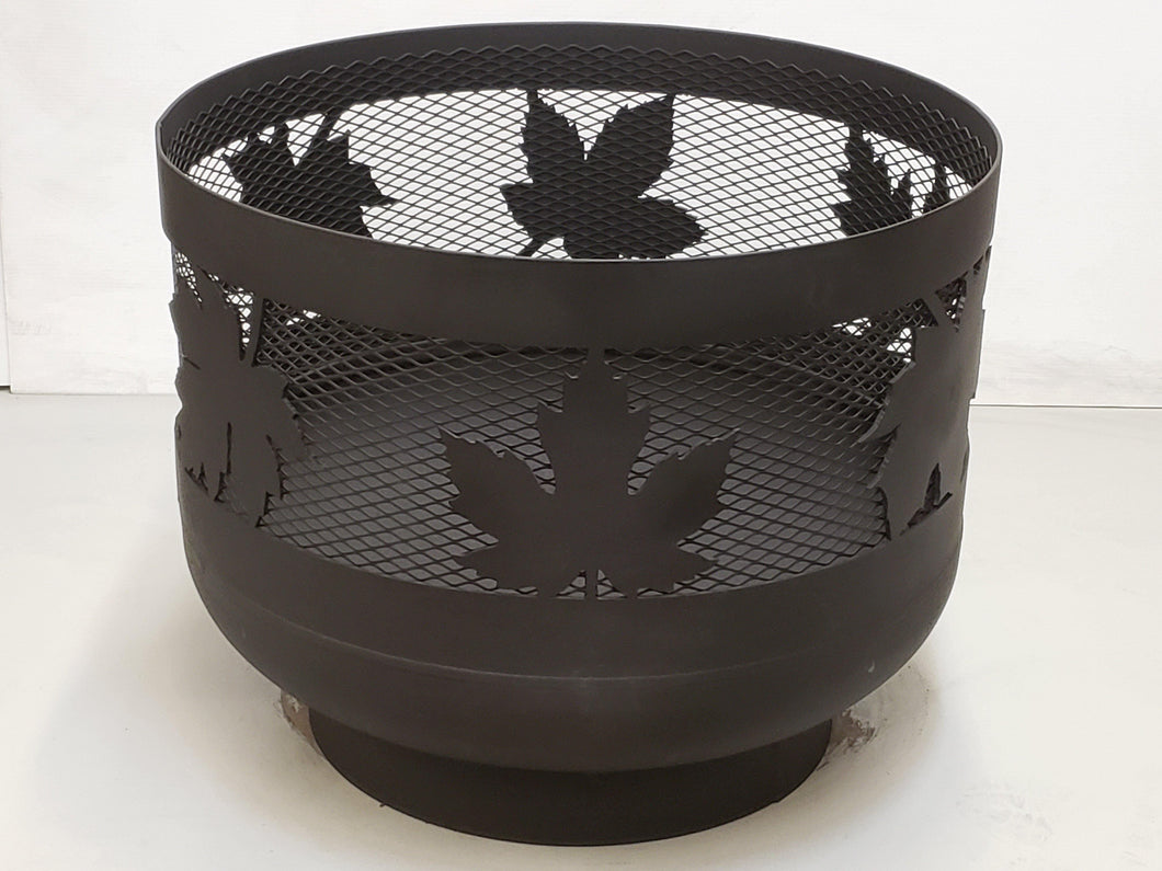 Standard Size Carved Fire Pit - Maple Leaf - Muskoka Fire Pits