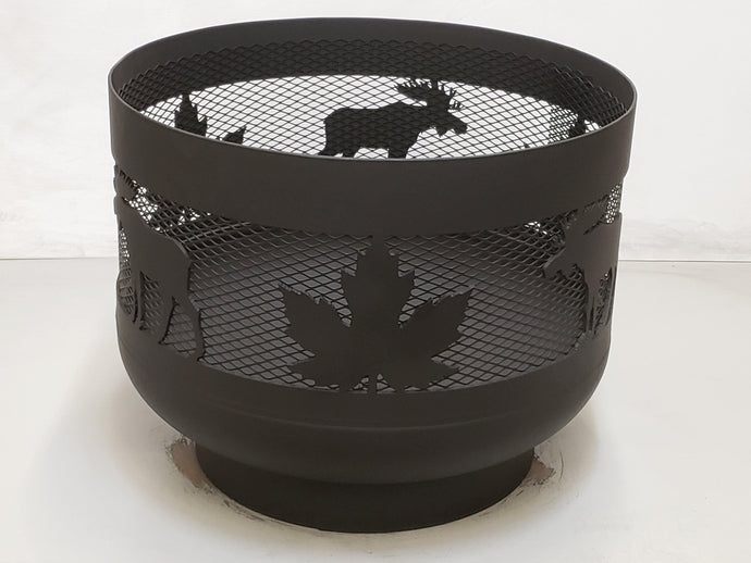 Standard Size Carved Fire Pit - The Canadian - Muskoka Fire Pits