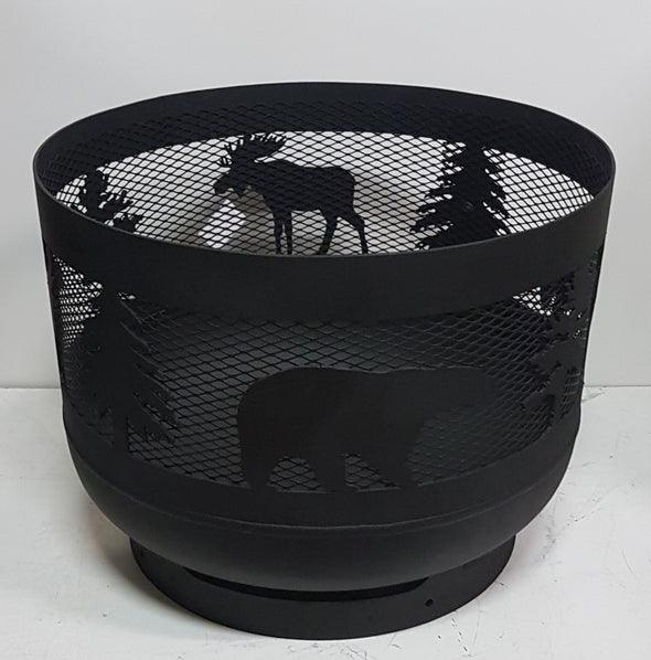 Mini Carved Fire Pit - Wild Life - Muskoka Fire Pits