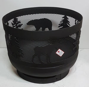 Standard Size Carved Fire Pit - Wild Life 1 - Muskoka Fire Pits