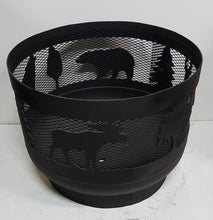 Load image into Gallery viewer, Standard Size Carved Fire Pit - Wild Life 1 - Muskoka Fire Pits