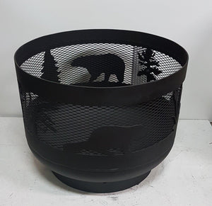 Standard Size Carved Fire Pit - Wild Life 2 - Muskoka Fire Pits