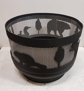 Standard Size Carved Fire Pit - Wild Life 2 - Muskoka Fire Pits