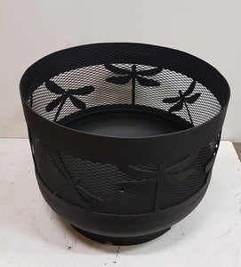 Standard Size Carved Fire Pit - Dragonflies - Muskoka Fire Pits