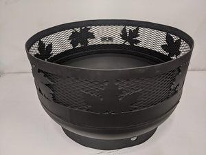 Low Profile Carved Fire Pit - Maple Leaf - Muskoka Fire Pits