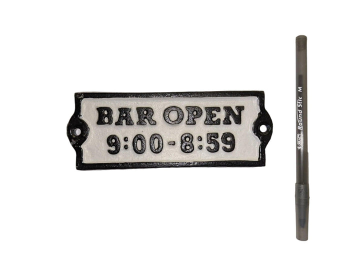 Cast Iron Sign: Bar Open - Muskoka Fire Pits