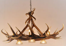 Load image into Gallery viewer, Elk 6 Antler Chandelier with Downlights