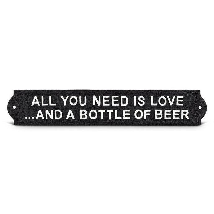 Cast Iron Sign: All you Need is Love - Muskoka Fire Pits