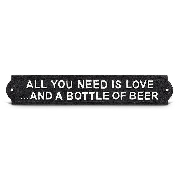 Cast Iron Sign: All you Need is Love - Muskoka Fire Pits