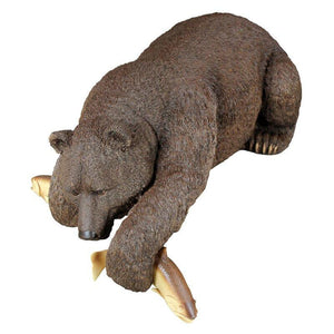 Outdoor Brown Bear Fishing Statue - Muskoka Fire Pits