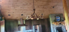 Load image into Gallery viewer, Elk 6 Antler Chandelier with Downlights