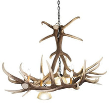 Load image into Gallery viewer, Elk 6 Antler Chandelier with Downlights