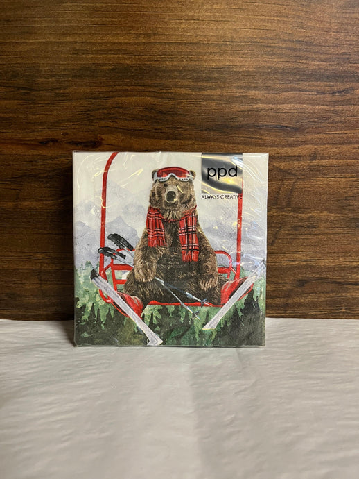 Napkins - Cocktail Size bear Lift - Muskoka Fire Pits