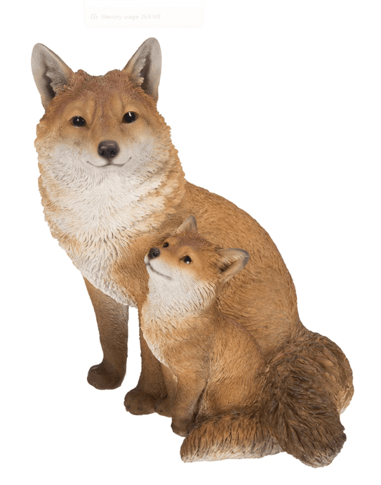 Mother and Baby Fox Statue - Muskoka Fire Pits