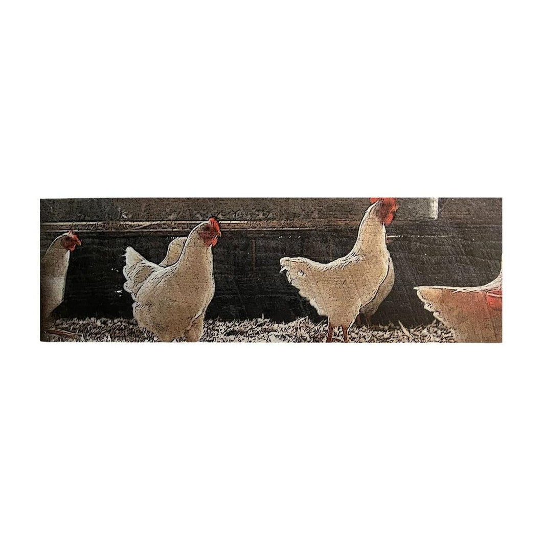 Chickens Print on Wood - Artwork - Muskoka Fire Pits