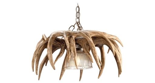 Whitetail Deer 6 Small Chandelier with Downlight - Muskoka Fire Pits