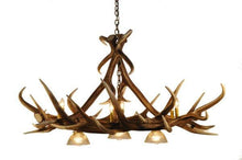 Load image into Gallery viewer, Elk 6 Antler Chandelier with Downlights - Muskoka Fire Pits