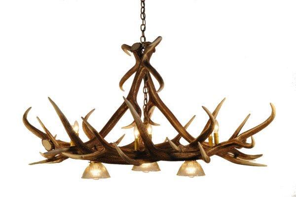 Elk 6 Antler Chandelier with Downlights - Muskoka Fire Pits