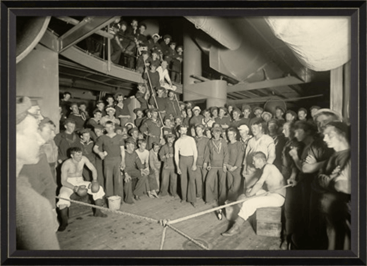 U.S.S. Battleship Sailor Boxing Match (1897) - Artwork - Muskoka Fire Pits