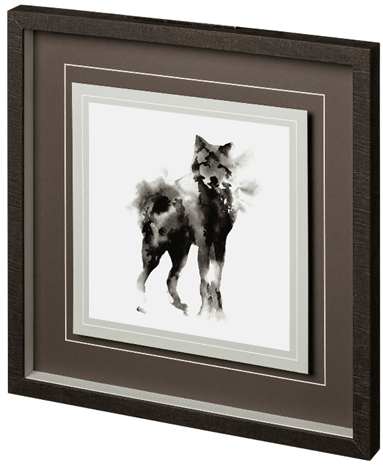 Framed Watercolor Wolf- Artwork - Muskoka Fire Pits