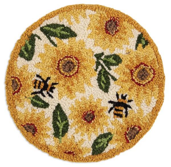 Rug Hooked Chair Pad- Sunflowers - Muskoka Fire Pits