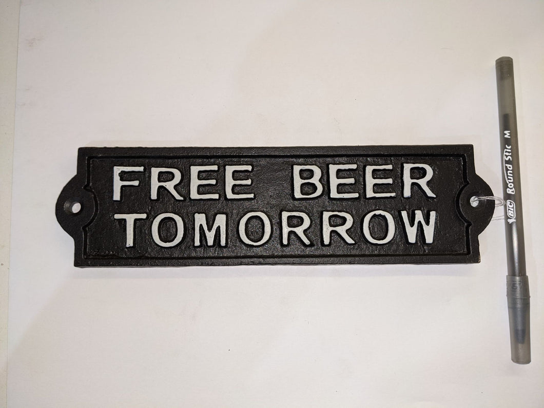 Cast Iron Sign: Free Beer