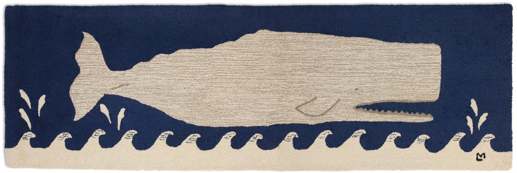 Whale on Blue Runner 30x96