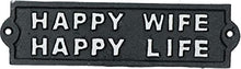 Load image into Gallery viewer, Cast Iron Sign: Happy Wife
