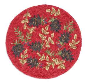 Chair Pad- Red Pinecone