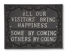 Load image into Gallery viewer, Cast Iron Sign: All Our Visitors