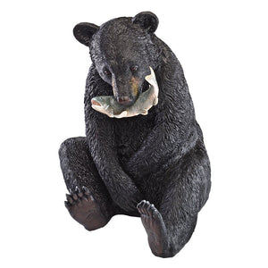 Outdoor Bear with Fish Statue